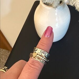 Gold and Silver Stacked Rings